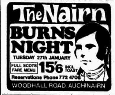 Advert for the Nairn 1970